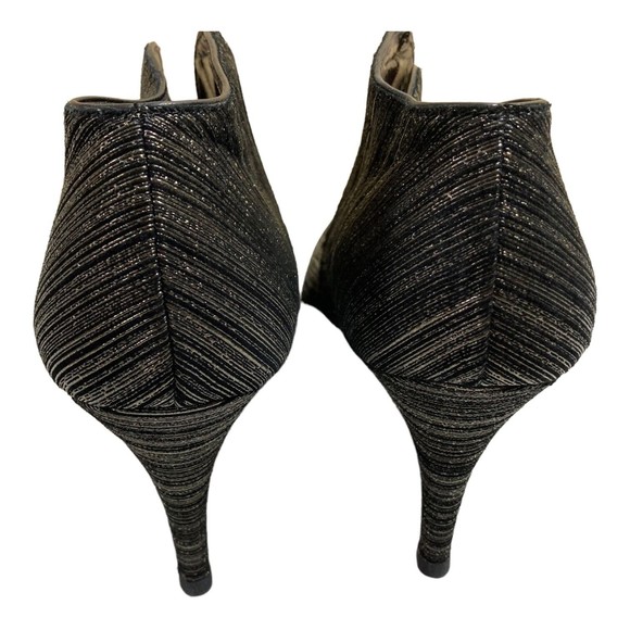 STUART WEITZMAN Black/Gold Metallic Stiletto Ankle Boots Booties Womens 9M EUC - Picture 7 of 13